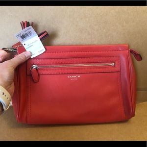 Coach Red Leather Clutch Medium-Large Size